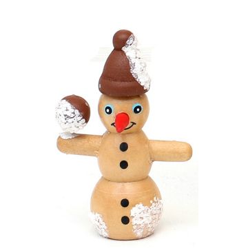 Sigro - Houten Sneeuwpop met Bal 6 cm