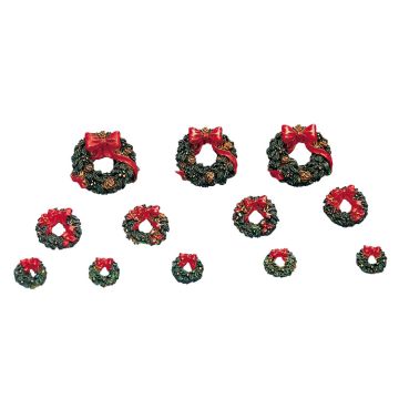 Lemax - Wreaths With Red Bow set of 12