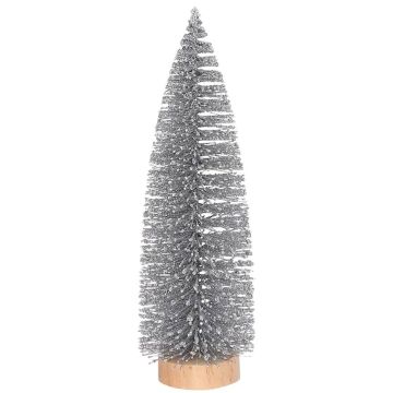 Zilver Glitter Kerstboompje 15 cm - House of Seasons